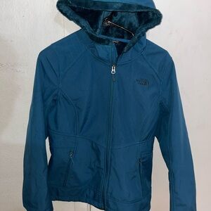 The North Face Women's Green Full Zip Soft Shell Hooded Jacket